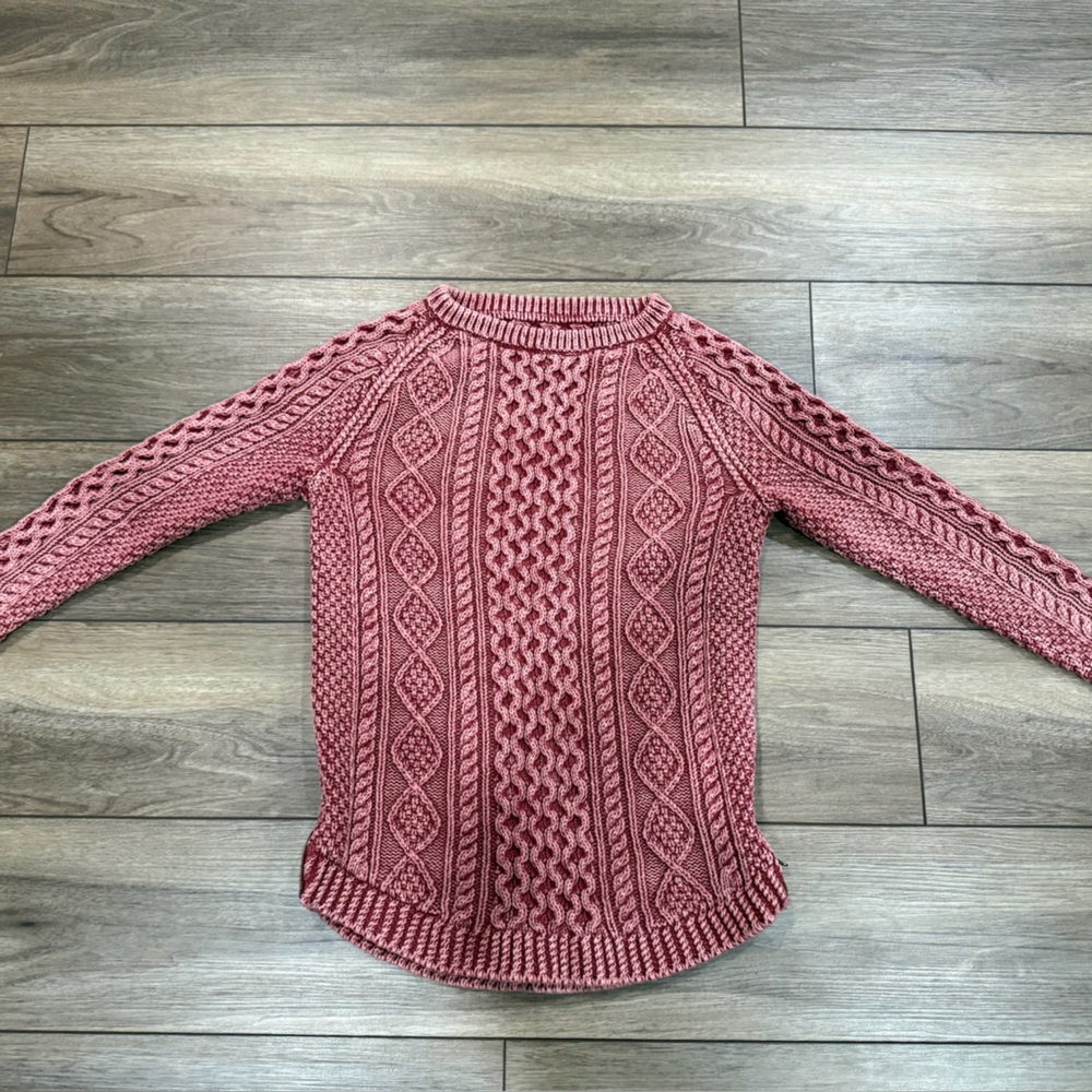Signature Textured Knit Sweater in Dusty Rose/burnt orange